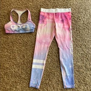 Aimn aim'n galaxy leggings bra set small